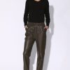 Walter Baker Levie Pant, Moss-Leather | Leather