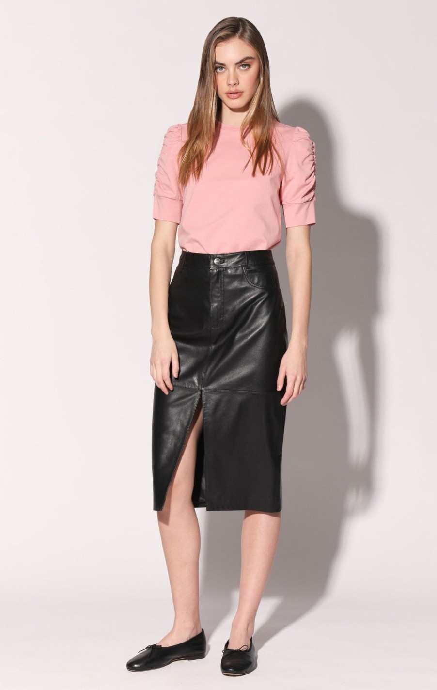 Walter Baker Glynice Skirt, Black-Leather | Leather