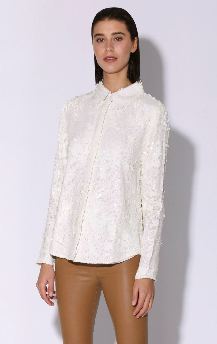 Walter Baker Athena Top, Vanilla Cloud Sequin | Tops