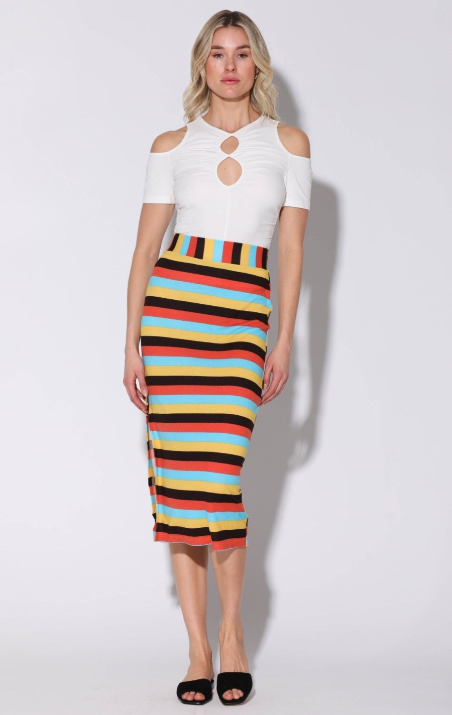 Walter Baker Annika Skirt, Mod Stripe Knit | Bottoms