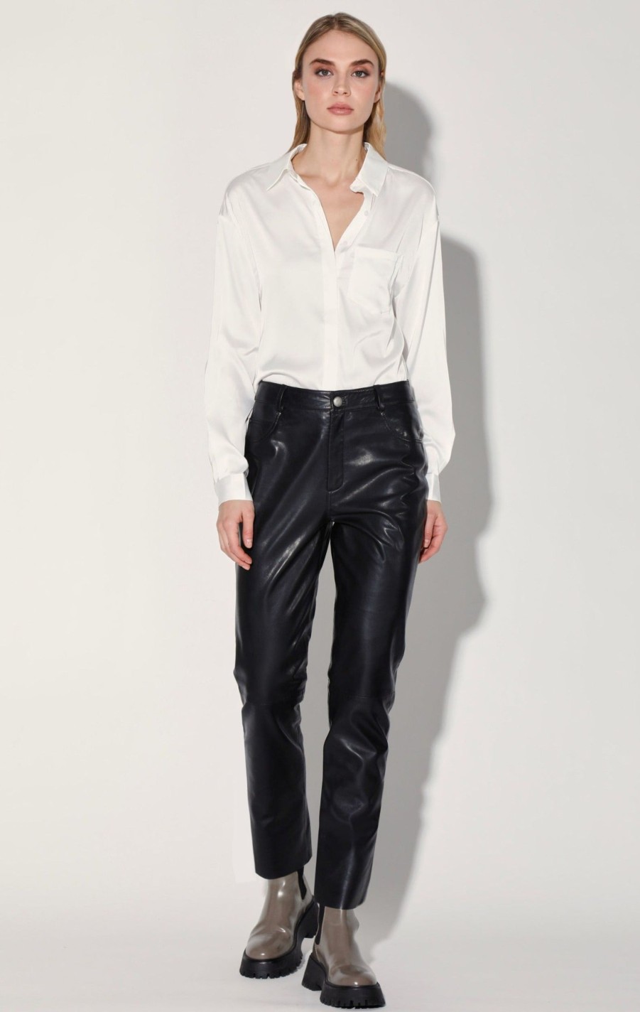 Walter Baker Yvette Pant, Black-Leather | Leather