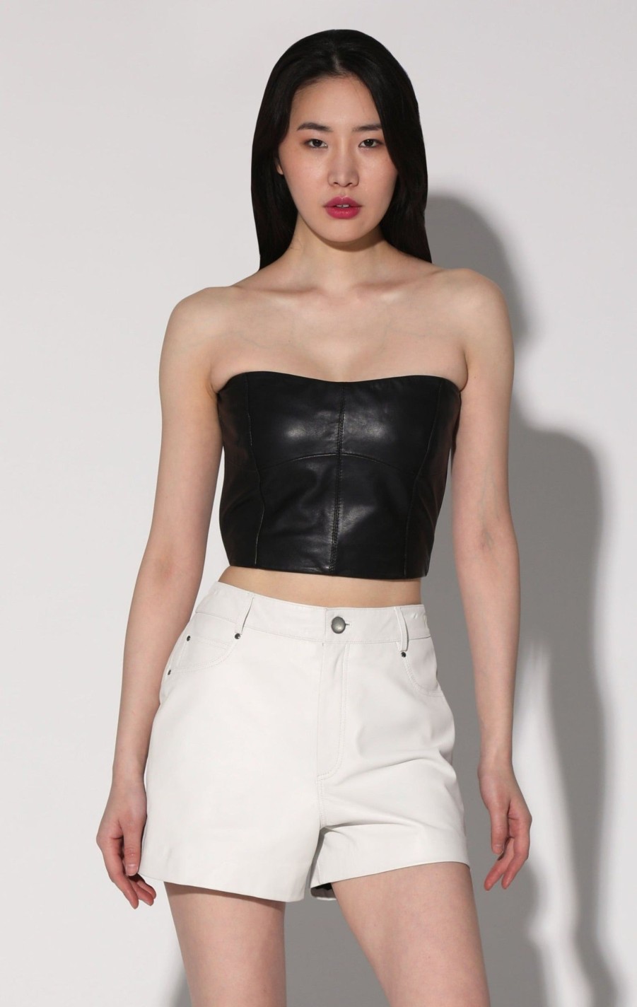 Walter Baker Tanvi Top, Black-Leather | Leather