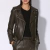 Walter Baker Allison Jacket, Moss-Leather | Leather