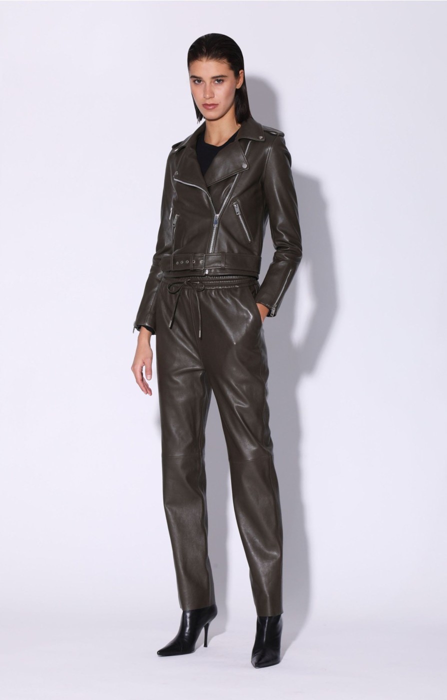 Walter Baker Allison Jacket, Moss-Leather | Leather