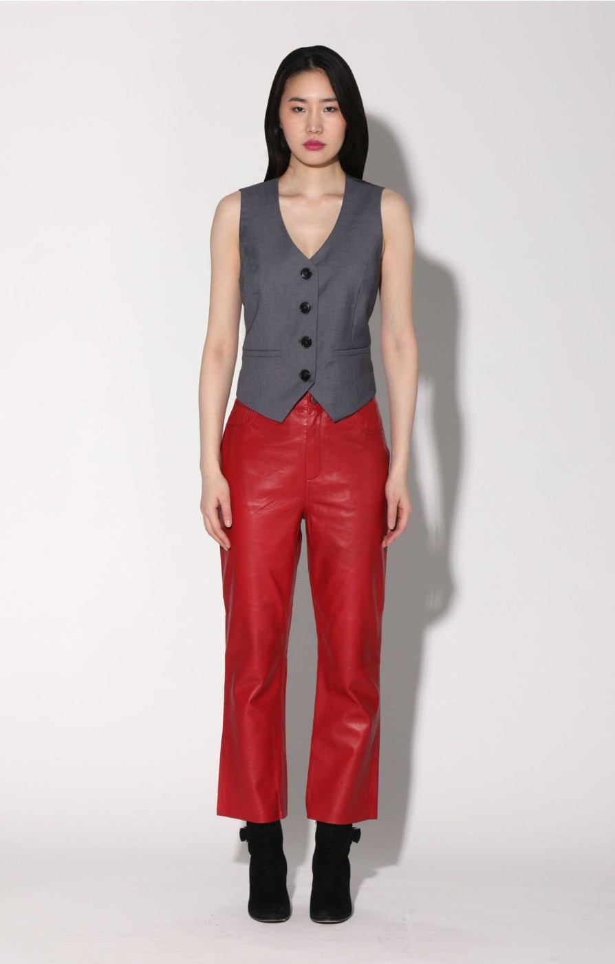 Walter Baker Selma Pant, Red-Leather | Leather