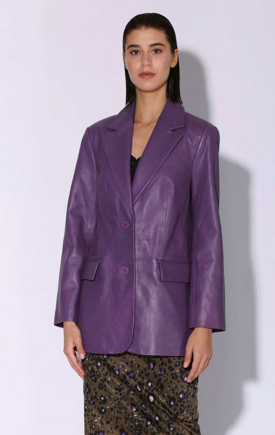 Walter Baker Kira Blazer, Amethyst-Leather | Leather