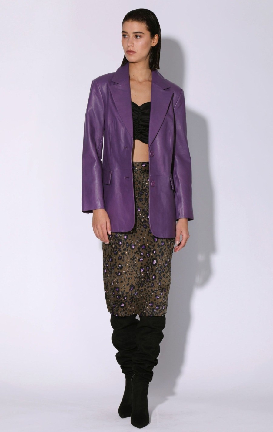 Walter Baker Kira Blazer, Amethyst-Leather | Leather