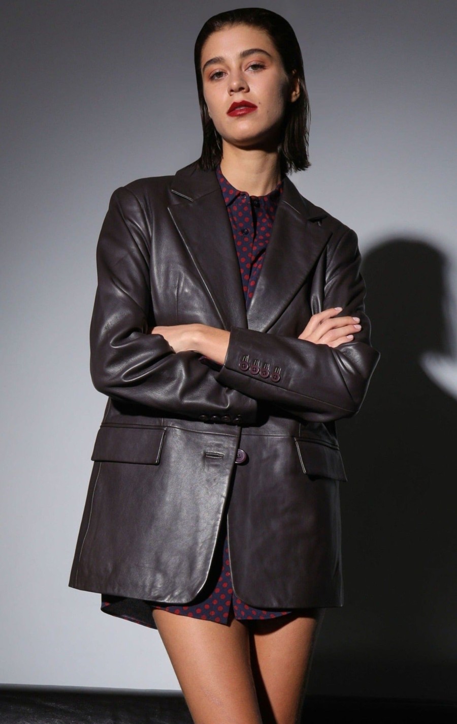 Walter Baker Kira Blazer, Mocha-Leather | Jackets