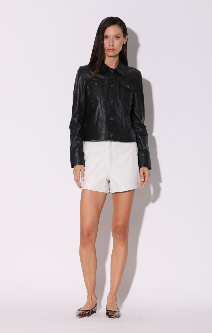 Walter Baker Laine Jacket, Black-Leather | Leather