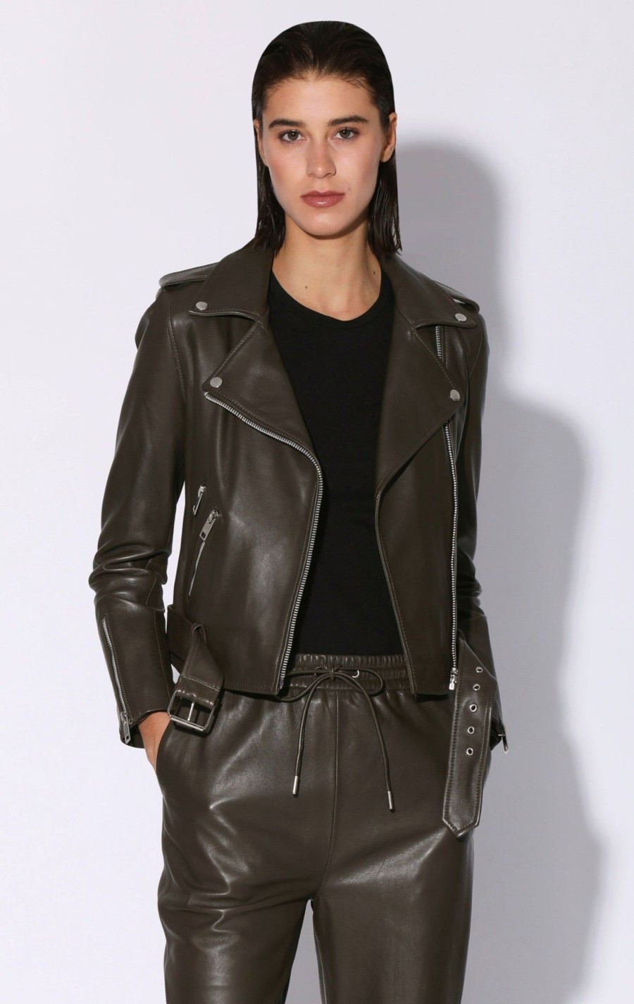 Walter Baker Allison Jacket, Moss-Leather | Jackets