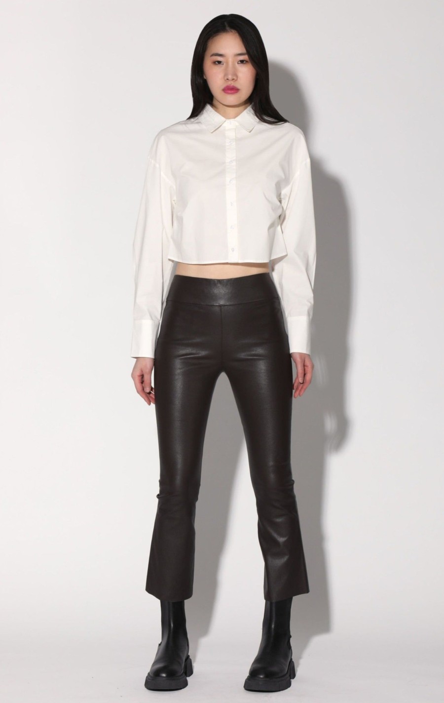 Walter Baker Luisa Pant, Mocha-Stretch Leather | Leather