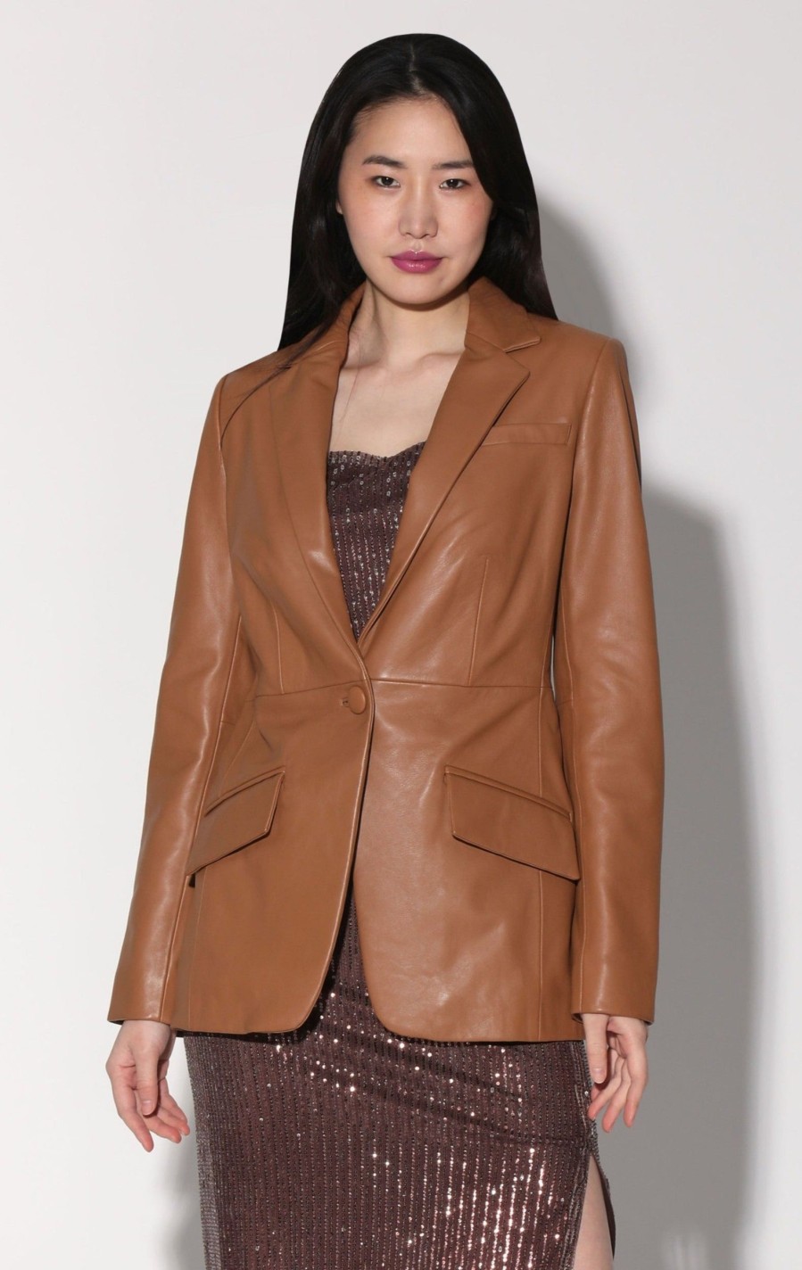 Walter Baker Mia Blazer, Camel-Leather | Jackets