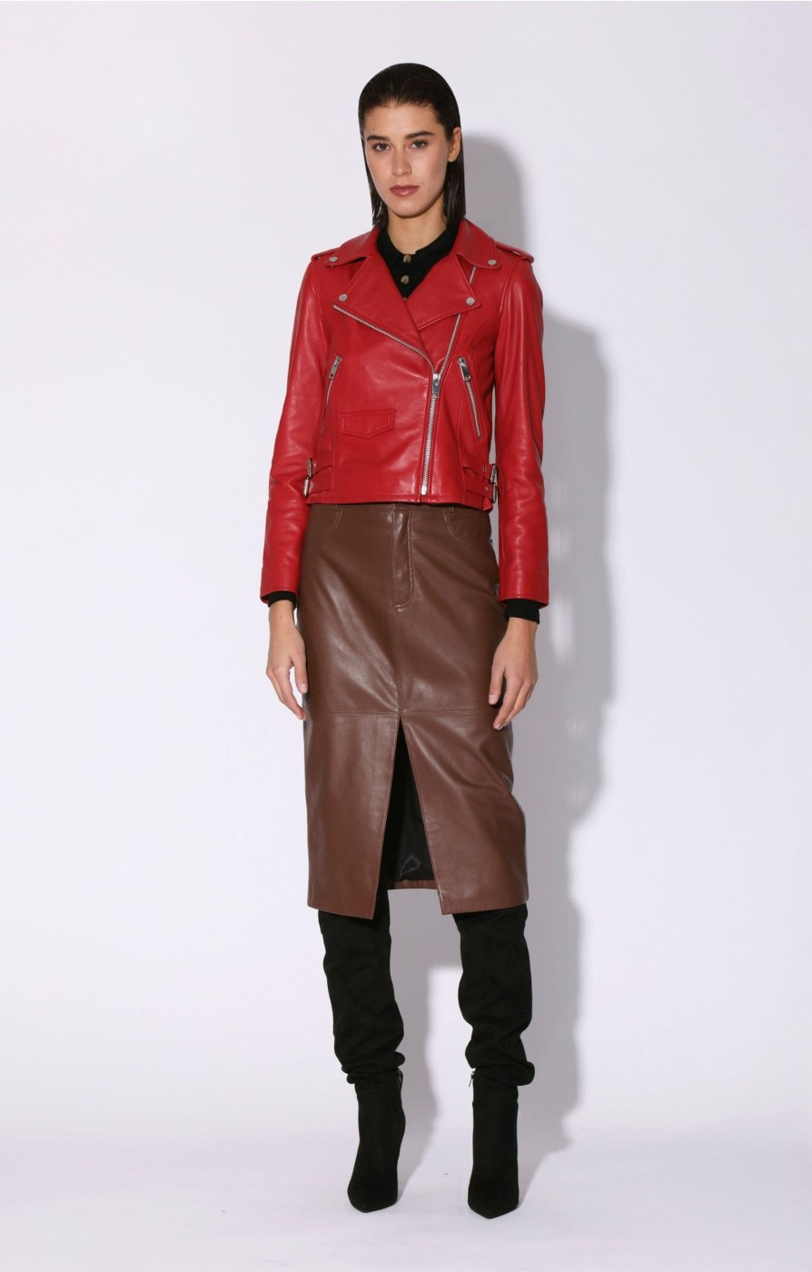 Walter Baker Liz Jacket, Red-Leather | Leather