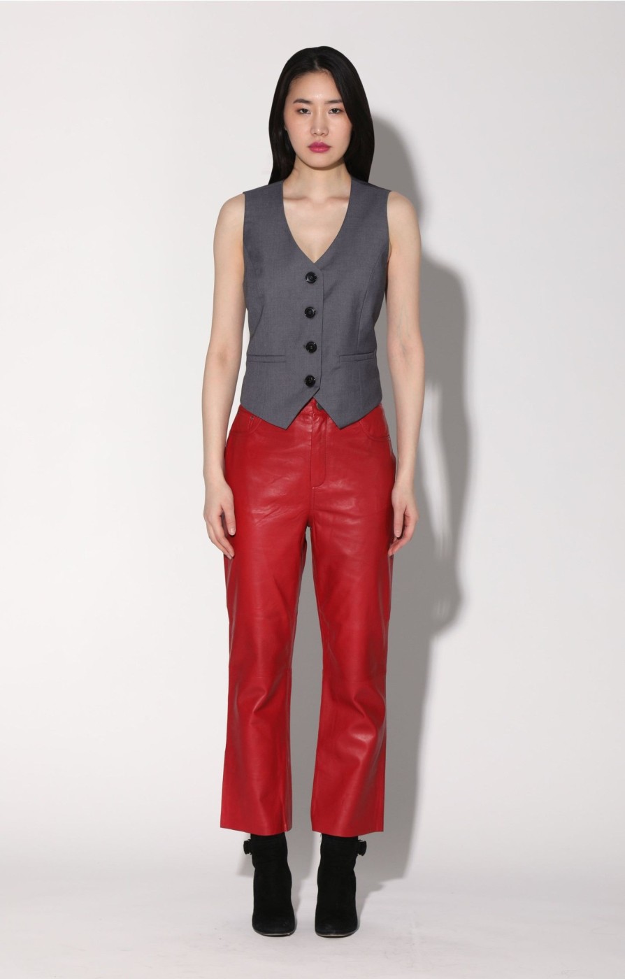 Walter Baker Selma Pant, Red-Leather | Bottoms