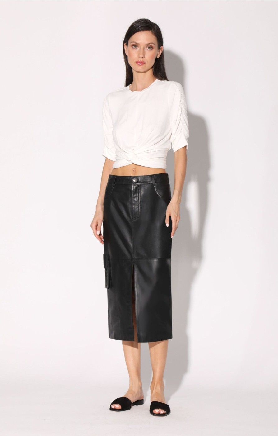 Walter Baker Selene Skirt, Black-Leather | Leather