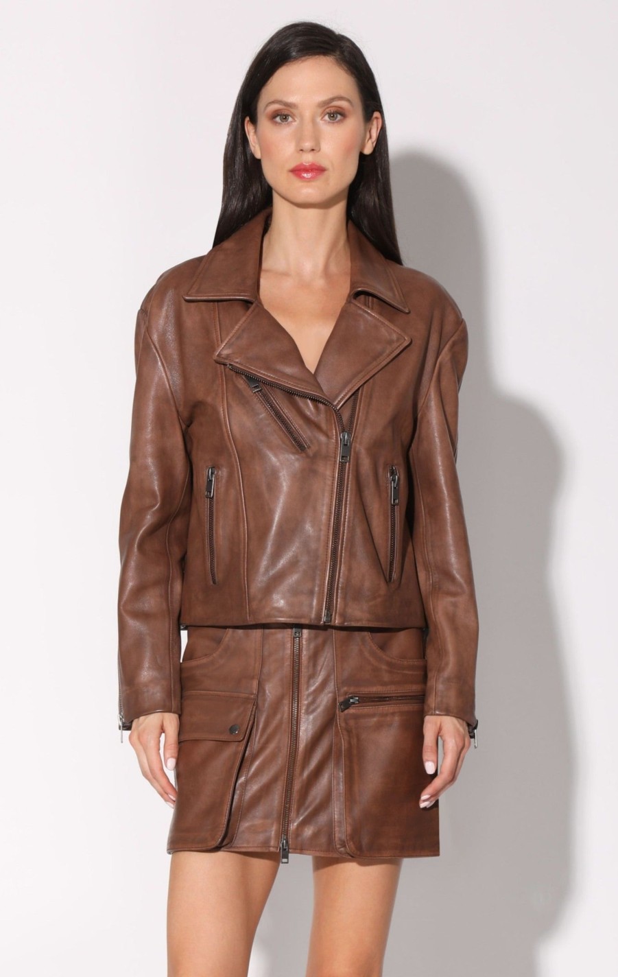 Walter Baker Sammy Jacket, Teak-Leather | Leather