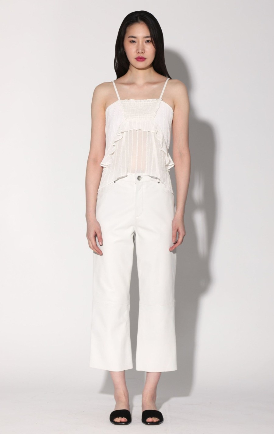 Walter Baker Venice Pant, Bright White-Leather | Bottoms