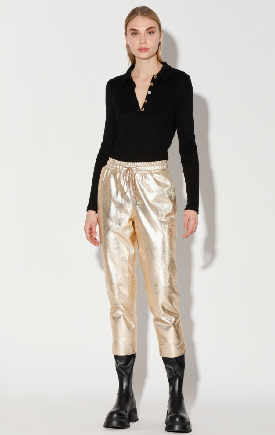 Walter Baker Minh Jogger, Gold-Leather | Leather