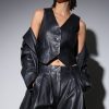 Walter Baker Leslee Vest, Black-Leather | Tops