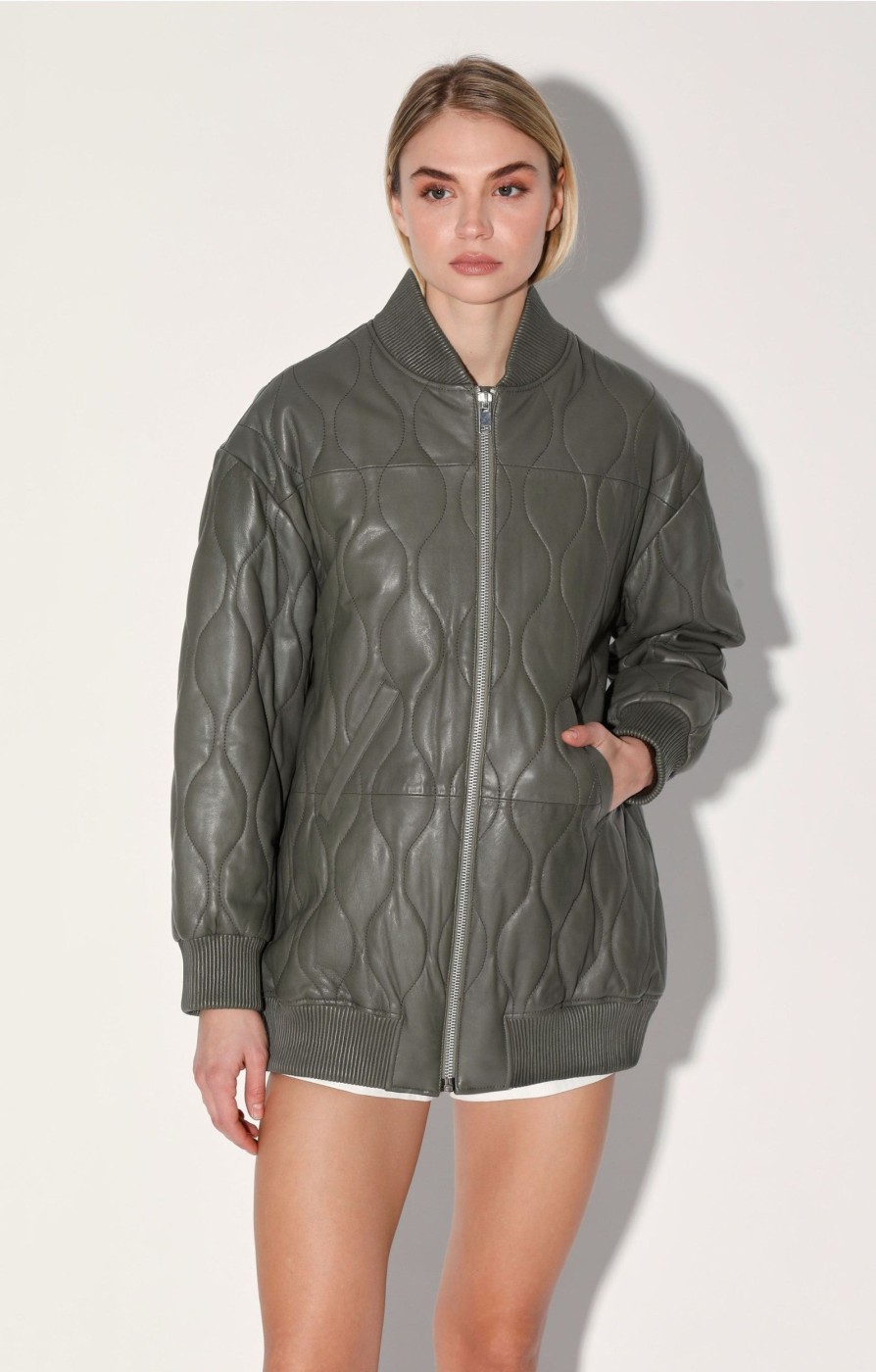 Walter Baker Kyrie Jacket, Army-Puffer Leather | Leather