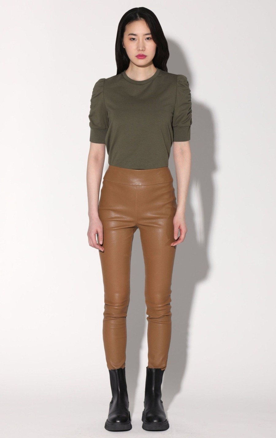 Walter Baker Raquelle Pant, Camel-Stretch Leather | Leather