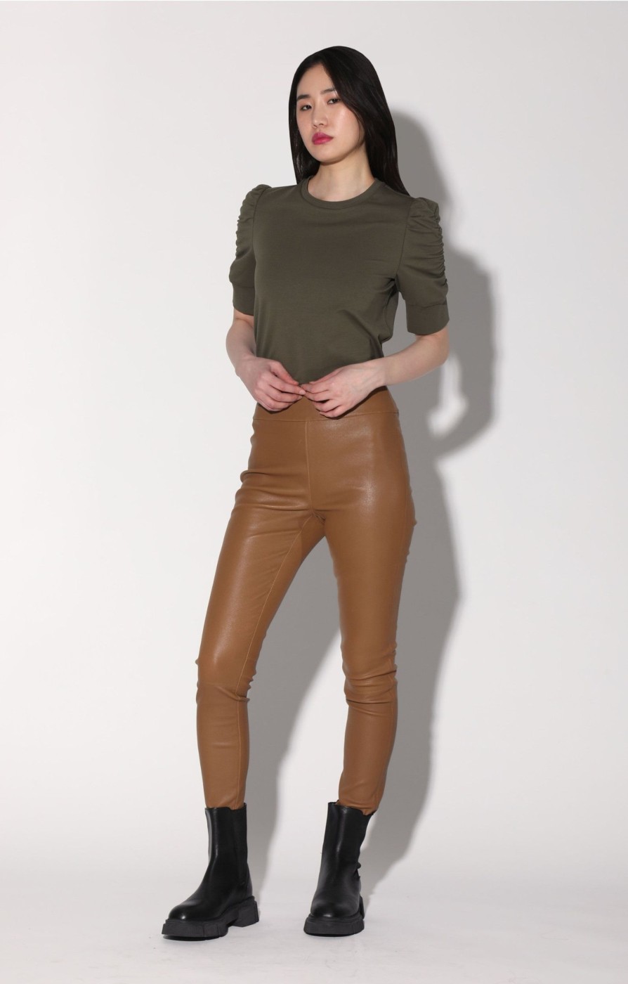 Walter Baker Raquelle Pant, Camel-Stretch Leather | Leather