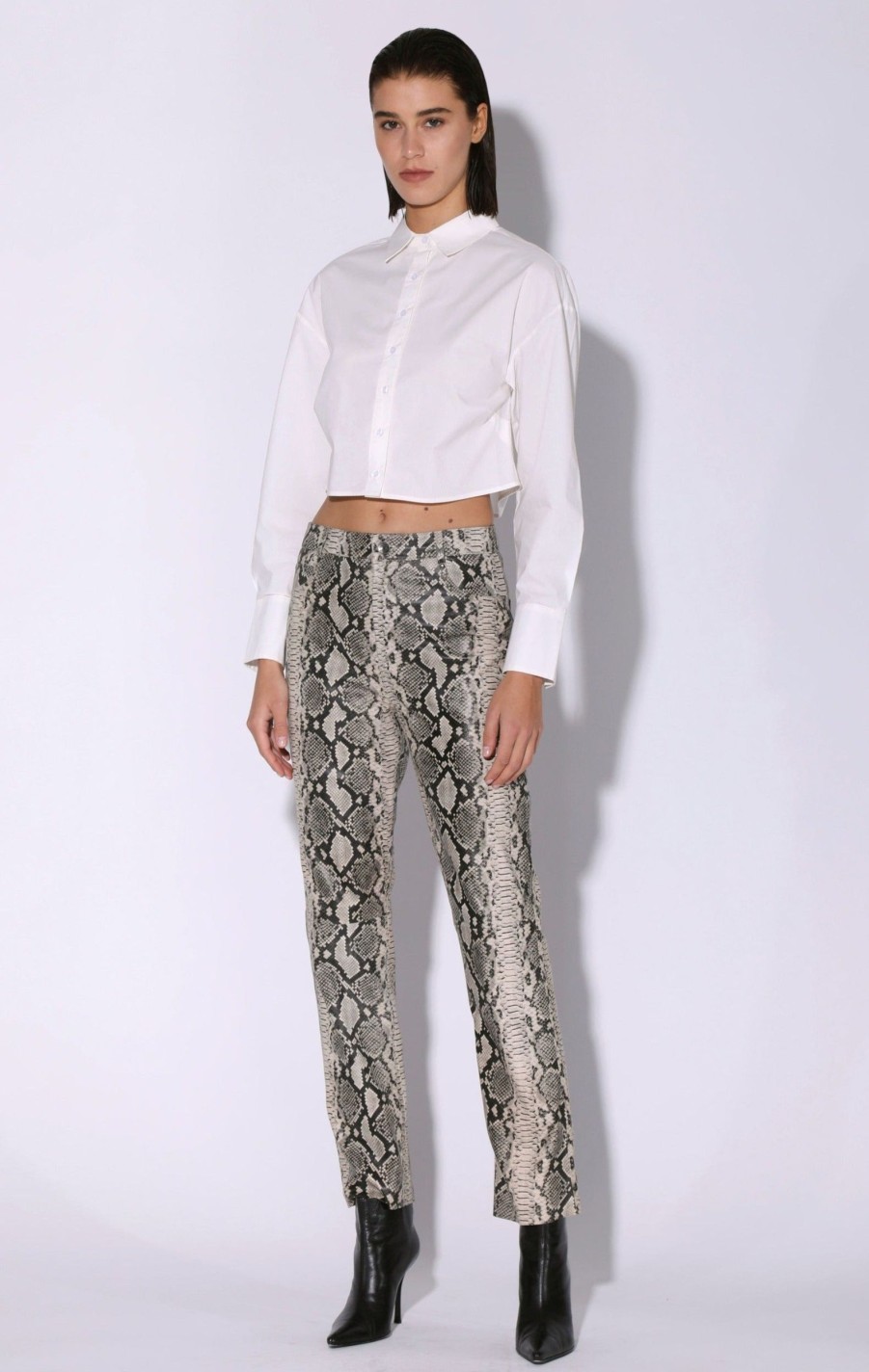 Walter Baker Yvette Pant, Grey Snake-Leather | Leather