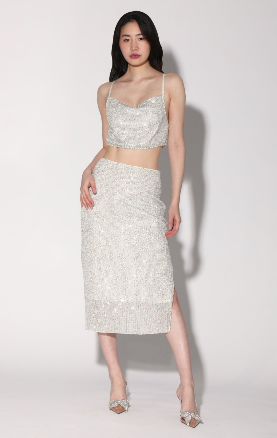 Walter Baker Crista Skirt, Ice Sequin | Bottoms