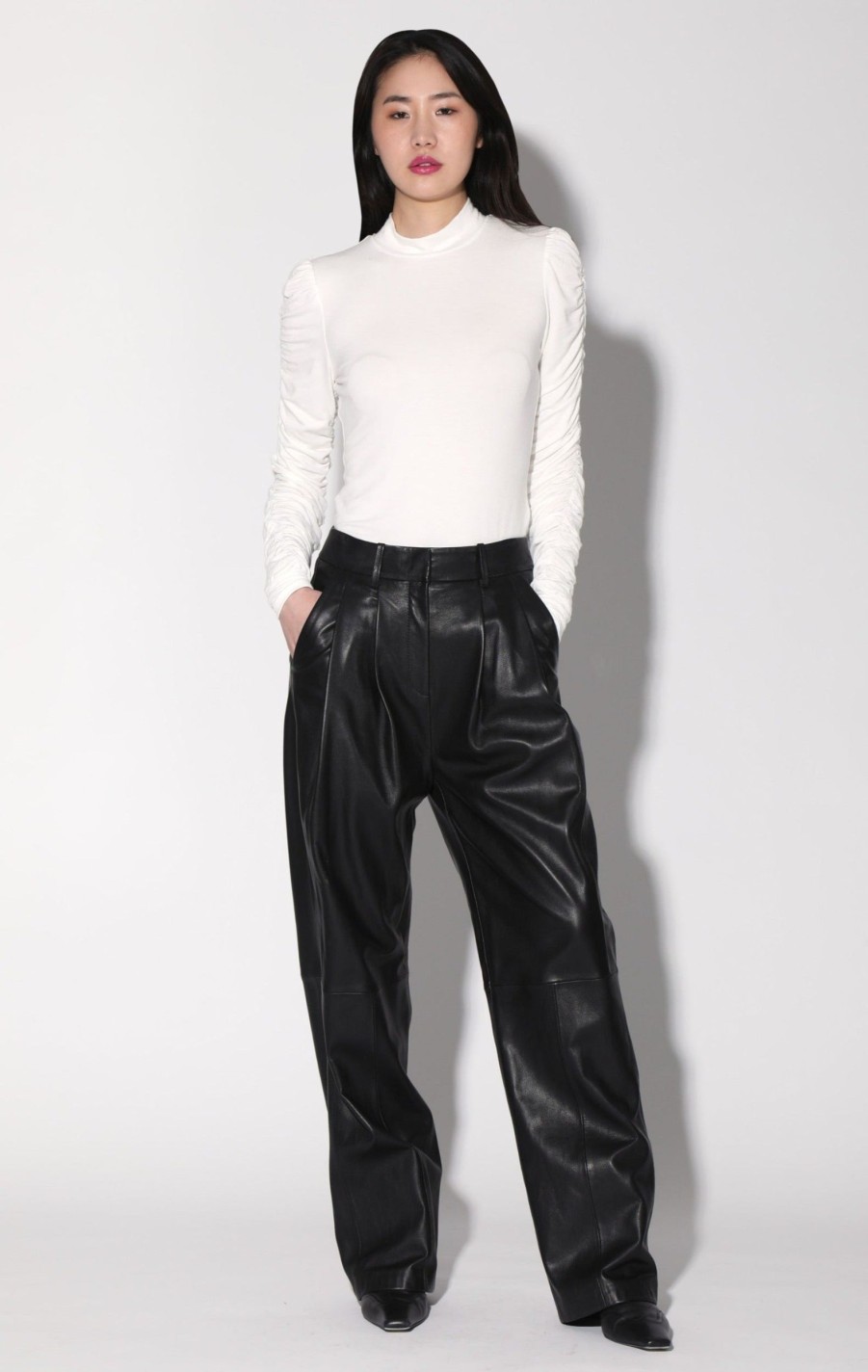 Walter Baker Luka Pant, Black-Leather | Bottoms