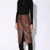 Walter Baker Glynice Skirt, Walnut-Leather | Leather