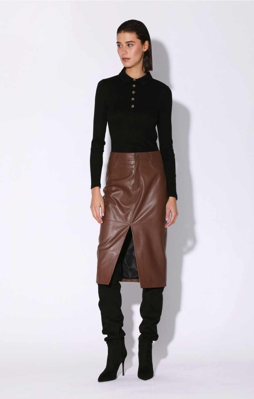 Walter Baker Glynice Skirt, Walnut-Leather | Leather