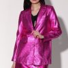 Walter Baker Kiki Blazer, Fuchsia Metallic-Leather | Jackets