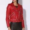 Walter Baker Allison Jacket, Red-Leather | Leather