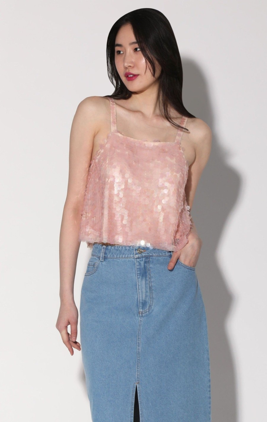 Walter Baker Nicky Top, Blush Prism Sequin | Tops