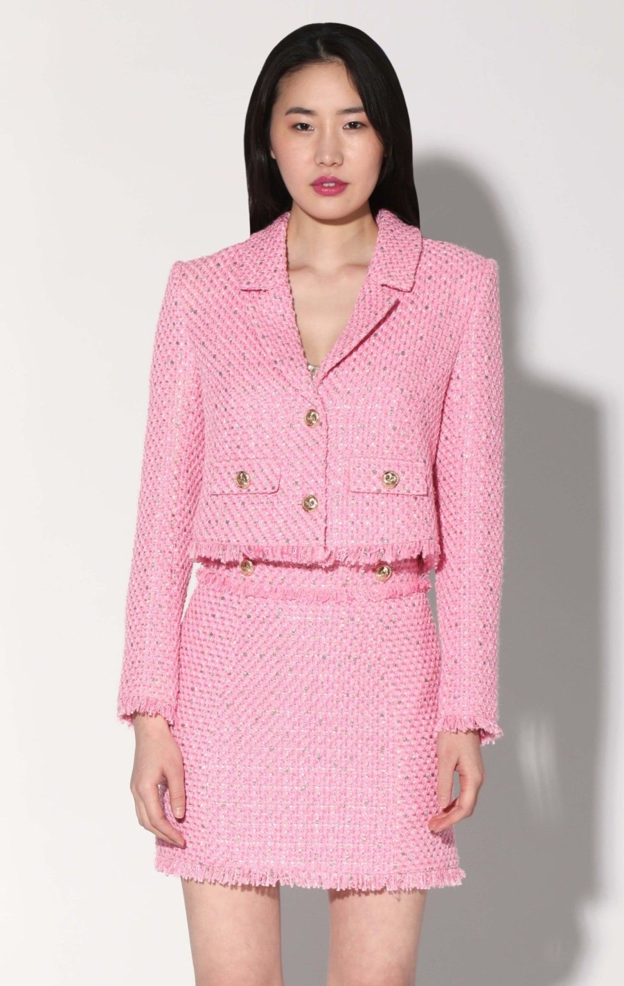 Walter Baker Lyona Jacket, Paris Pink Tweed | Jackets