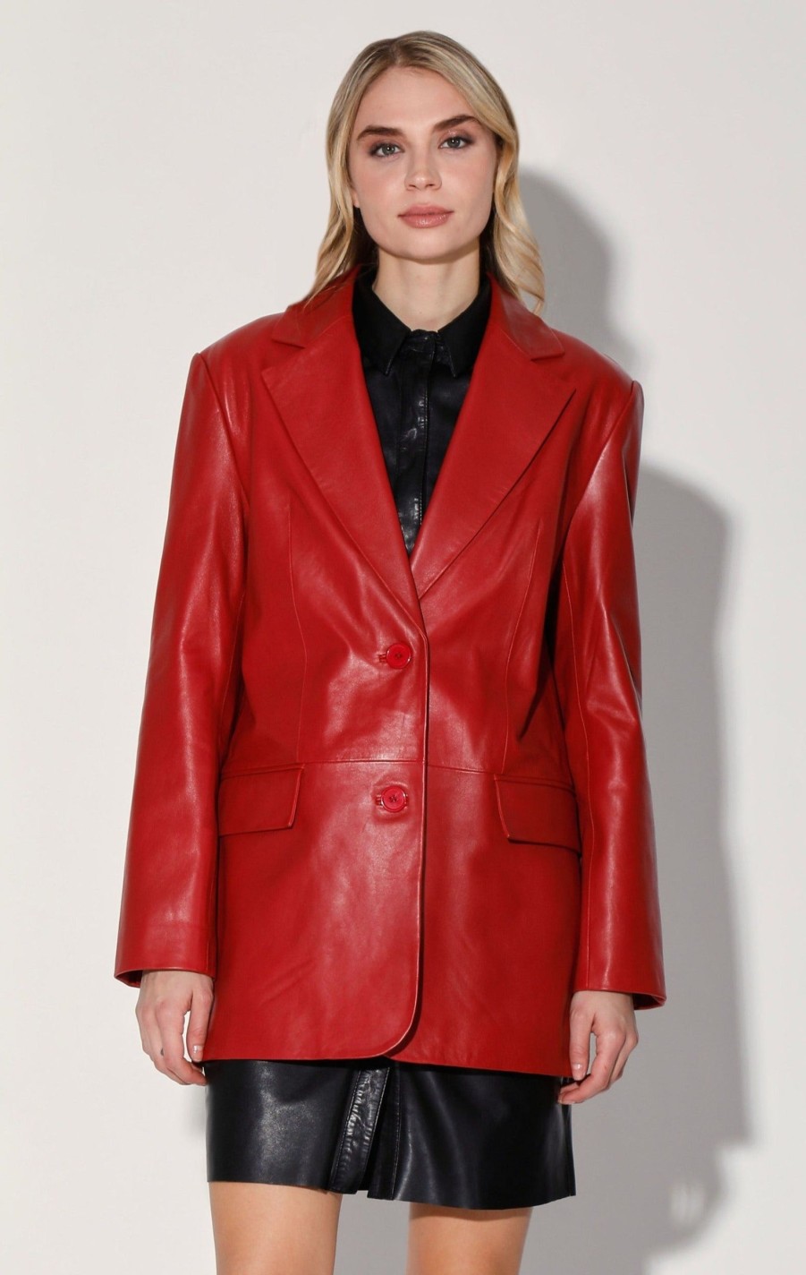 Walter Baker Kira Blazer, Red-Leather | Leather