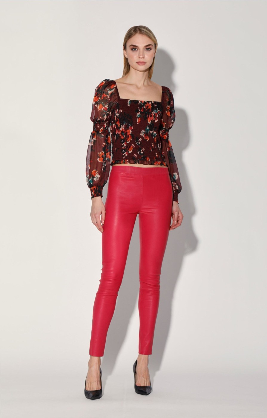 Walter Baker Roxanna Pant, Cerise-Stretch Leather | Bottoms