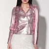 Walter Baker Liz Jacket, Pink Frost Metallic-Leather | Leather