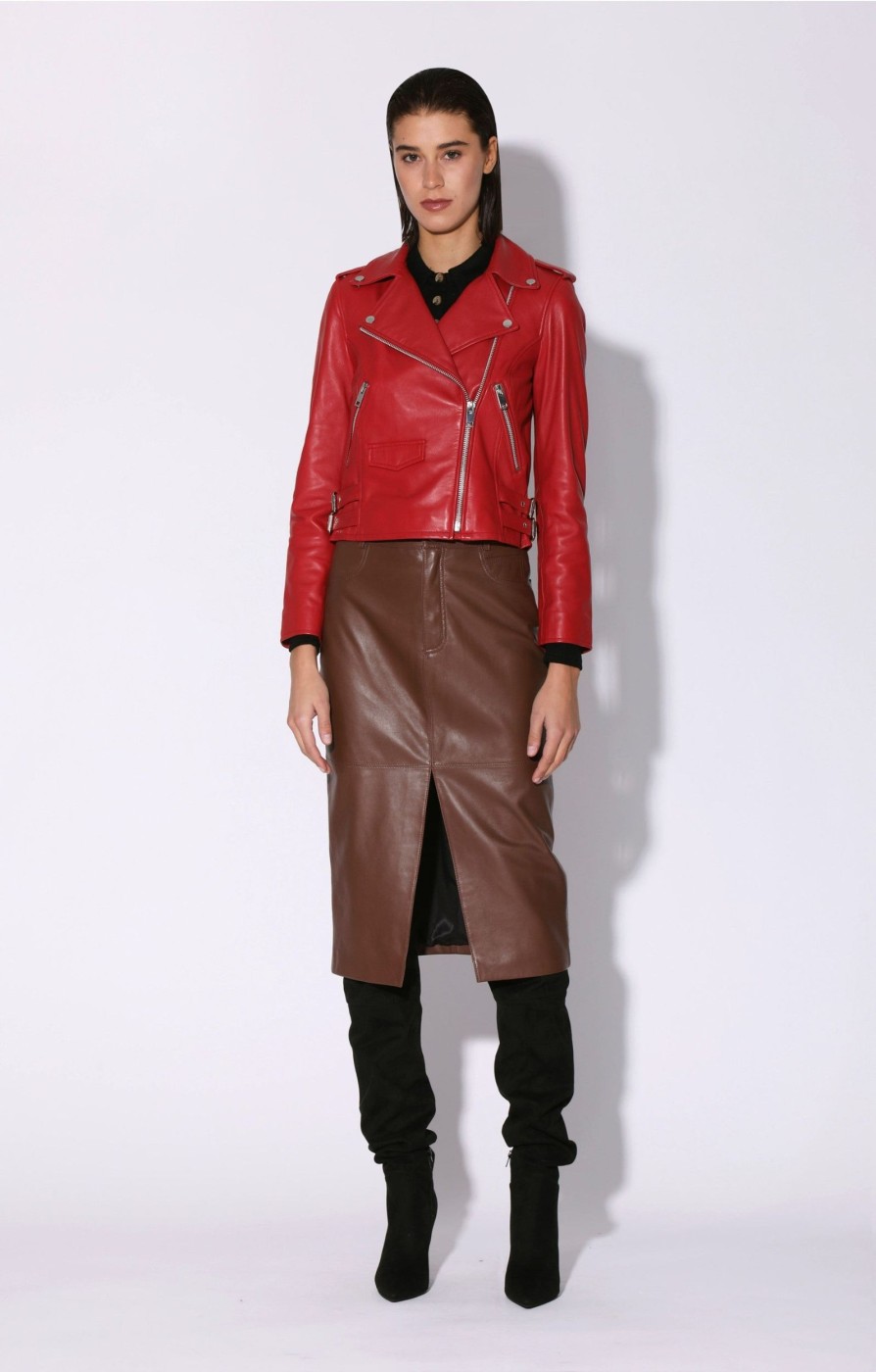 Walter Baker Liz Jacket, Red-Leather | Jackets