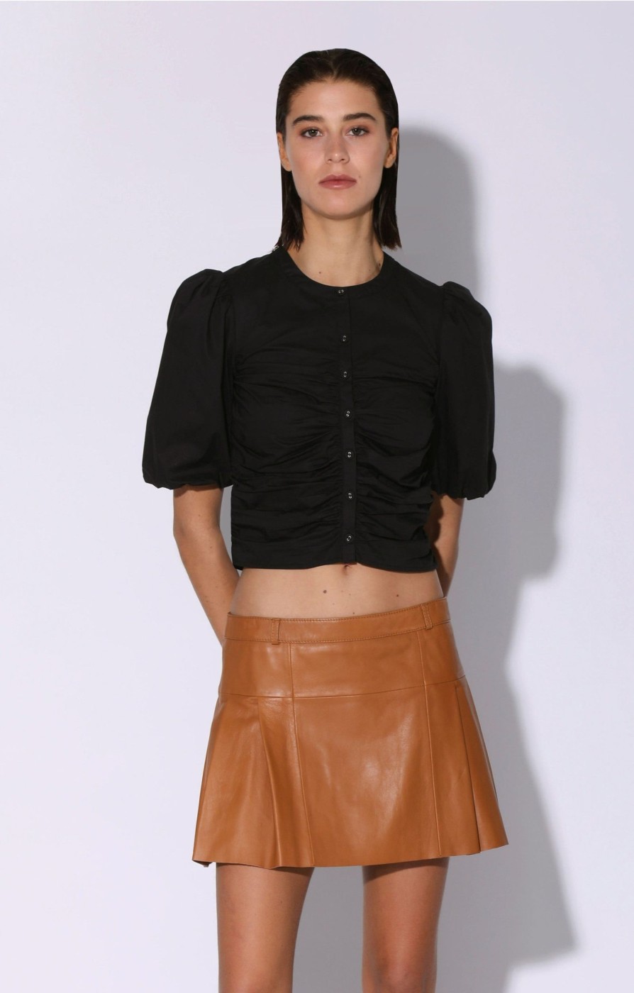 Walter Baker Izzie Skirt, Camel-Leather | Leather