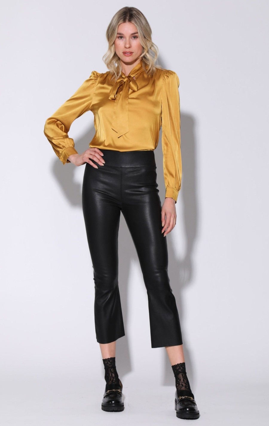 Walter Baker Luisa Pant, Black-Stretch Leather | Leather