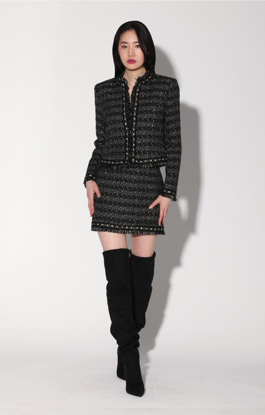 Walter Baker Carla Jacket, Tribeca Tweed Black Black | Jackets