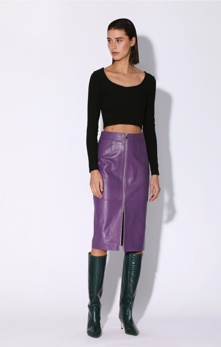 Walter Baker Galette Skirt, Amethyst-Leather | Bottoms