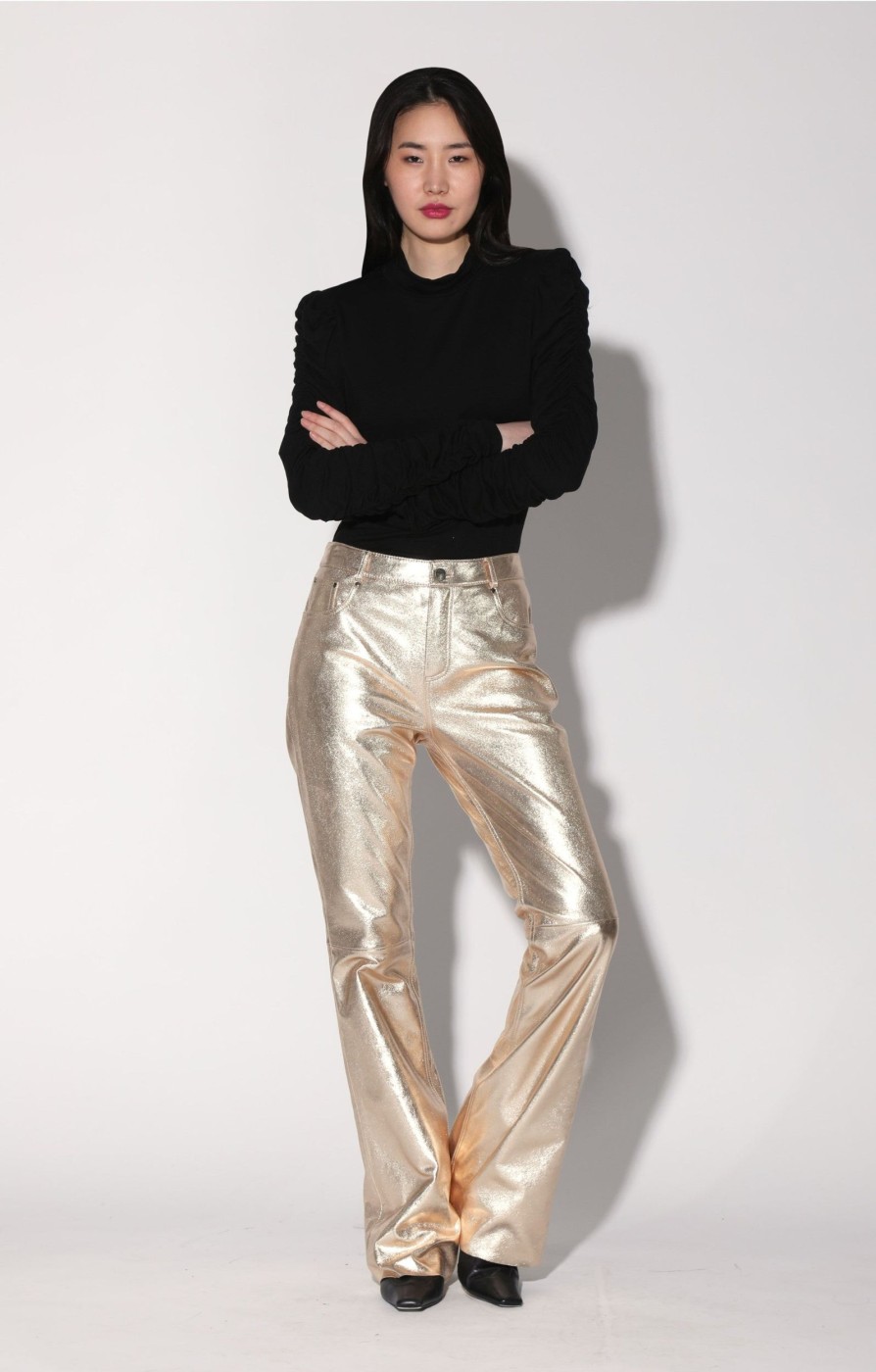 Walter Baker Dimitri Pant, Gold-Leather | Bottoms