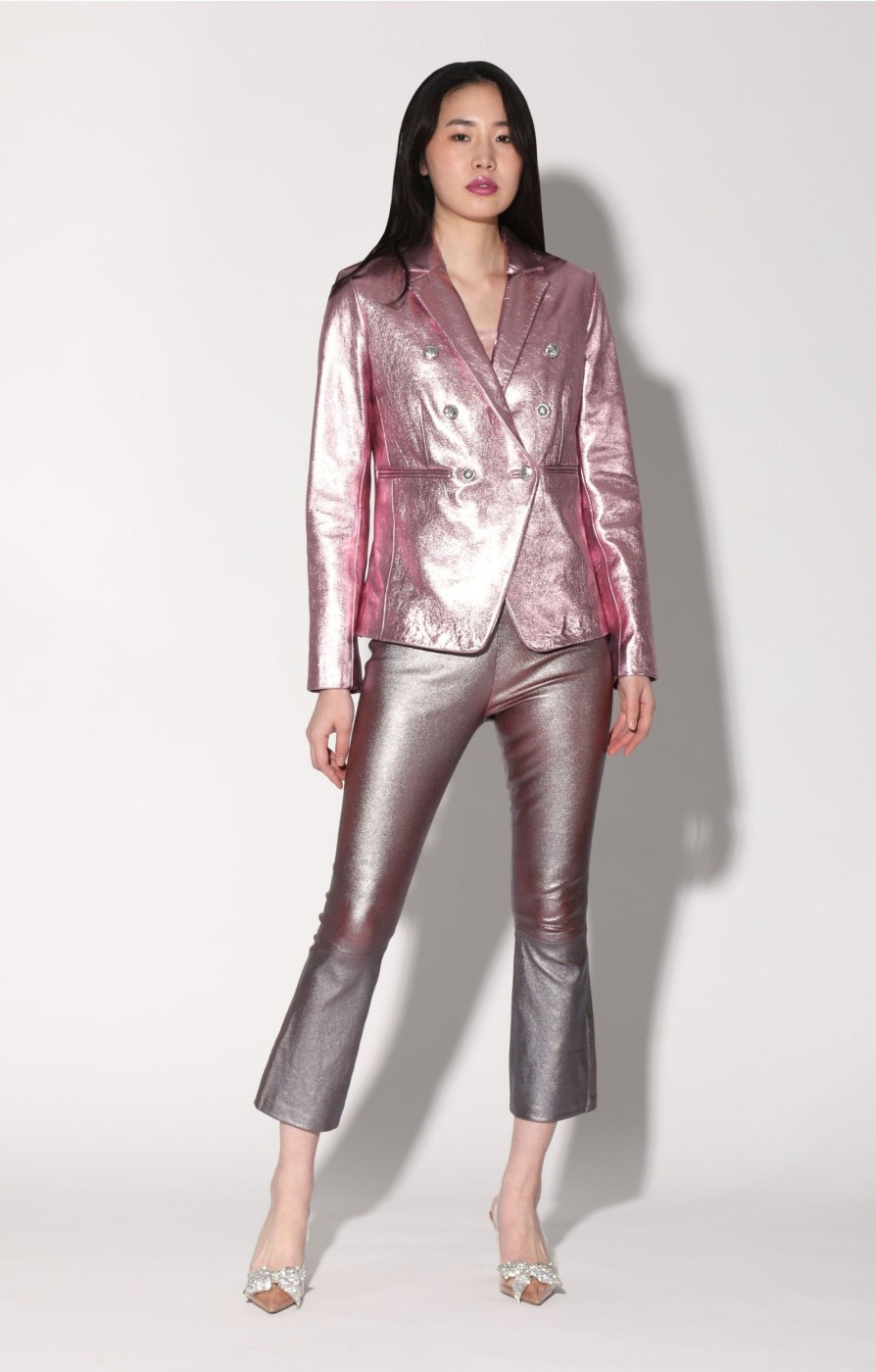 Walter Baker Marley Blazer, Pink Frost Metallic-Leather | Jackets