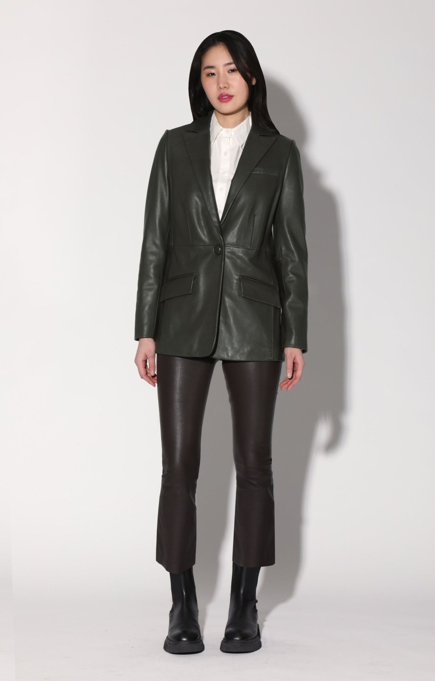 Walter Baker Mia Blazer, Basil-Leather | Leather