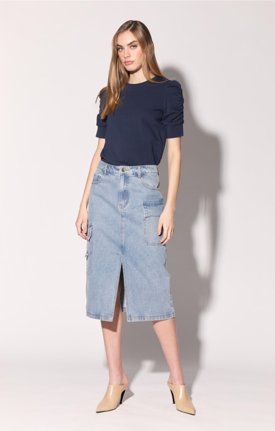 Walter Baker Tally Skirt, Light Wash | Bottoms