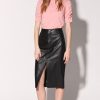 Walter Baker Glynice Skirt, Black-Leather | Bottoms