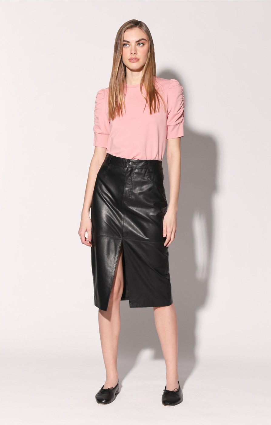 Walter Baker Glynice Skirt, Black-Leather | Bottoms