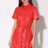 Walter Baker Chloe Dress, Scarlet-Leather | Leather